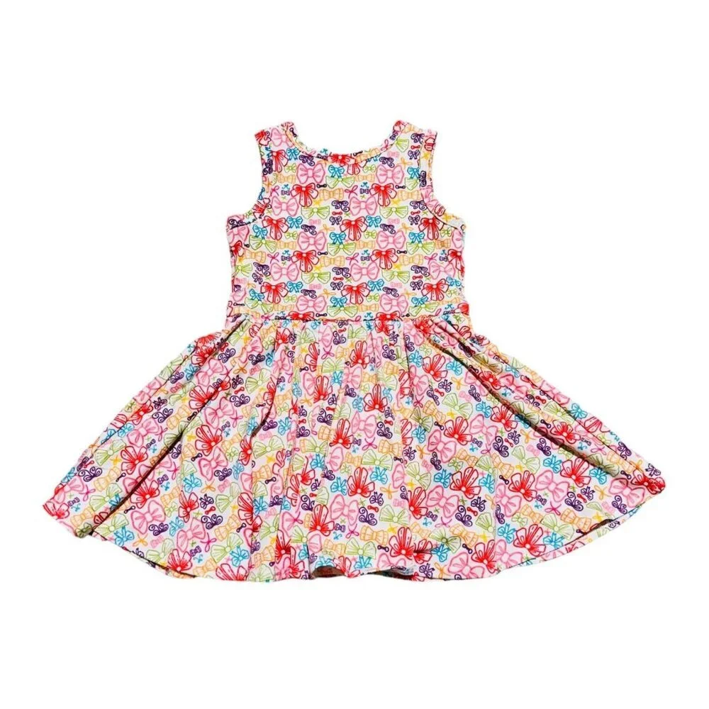 Dot Dot Smile Baby Girl 12/24M Tank Dress‎ Rainbow Bow Full Circle Skirt NWT NEW